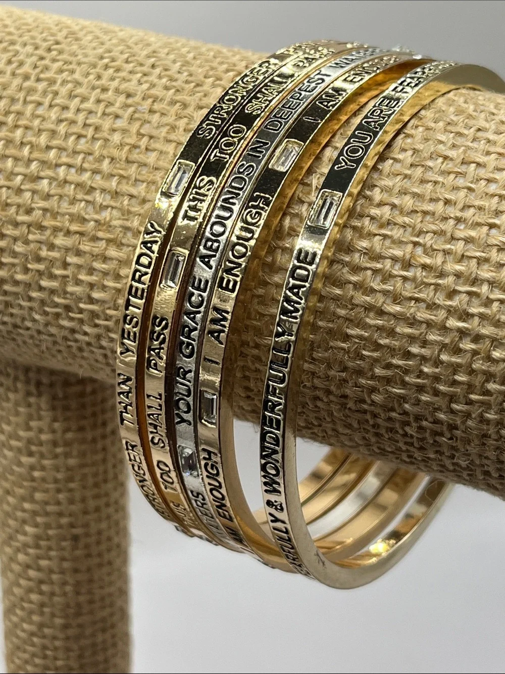 Premier Designs “Rest Assured” Engraved Bangles Inspirational Gold/silver (5)